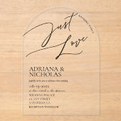 Invitations En Acrylique Rien De Fancy Just Love Modern Mariage (Recto)