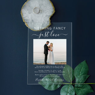 Invitations En Acrylique Rien De Fancy Just Love Photo Mariage Réception