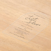 Invitations En Acrylique Rien de fantaisie Just Love Elegant QR Code Mariag (Poser)