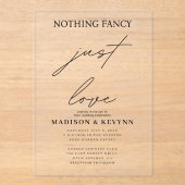 Invitations En Acrylique Rien de fantaisie Juste Amour Mariage (Recto)
