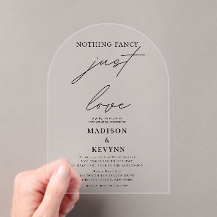Invitations En Acrylique Rien de fantaisie Juste Amour Mariage