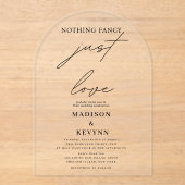 Invitations En Acrylique Rien de fantaisie Juste Amour Mariage (Recto)