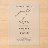 Invitations En Acrylique Rien de fantaisie Juste Amour Mariage (Recto)