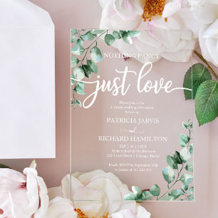 Invitations En Acrylique Rien de fantaisie Juste Amour Mariage