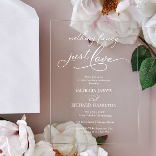 Invitations En Acrylique Rien de fantaisie Juste Amour Mariage