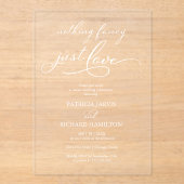 Invitations En Acrylique Rien de fantaisie Juste Amour Mariage (Recto)
