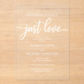 Invitations En Acrylique Rien de fantaisie Juste Amour Mariage (Recto)