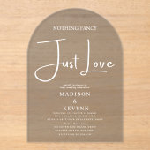 Invitations En Acrylique Rien de fantaisie Juste Amour Mariage (Recto)