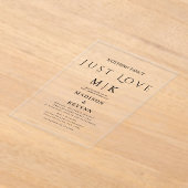 Invitations En Acrylique Rien de fantaisie Juste Amour Mariage (Poser)