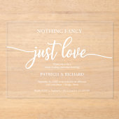 Invitations En Acrylique Rien de fantaisie Juste Amour Mariage (Recto)
