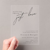 Invitations En Acrylique Rien de fantaisie Juste Amour Mariage de script (In situ (ordinateur de poche))