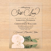 Invitations En Acrylique Rien de fantaisie Juste Amour Pale Peach Rose Mari (Recto)