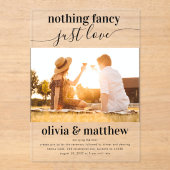 Invitations En Acrylique Rien de fantaisie Juste Amour PhotoMariage (Recto)