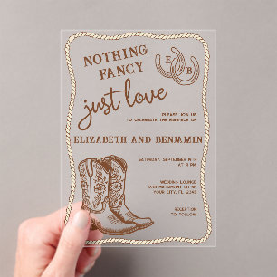 Invitations En Acrylique Rien de Fantaisie Juste l'Amour Mariage Western Fe