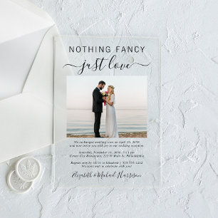 Invitations En Acrylique Rien de fantaisie, juste une photo de mariage d'am