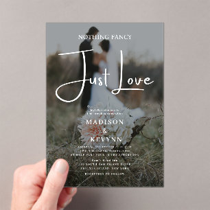 Invitations En Acrylique Rien de fantaisie juste une photo de mariage d'amo