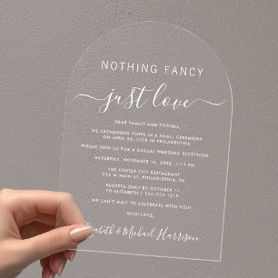 Invitations En Acrylique Rien de fantaisiste, juste l'amour Arche de récept