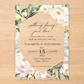 Invitations En Acrylique Rien de fantaisiste, juste l'amour Fleurs Photo Bo (Recto)