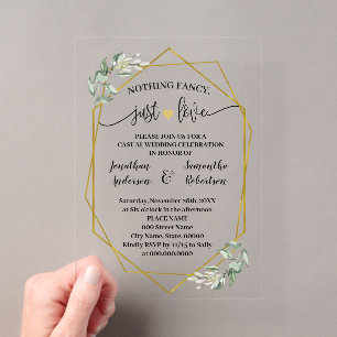 Invitations En Acrylique Rien de fantaisiste juste un elopement d'amour ave