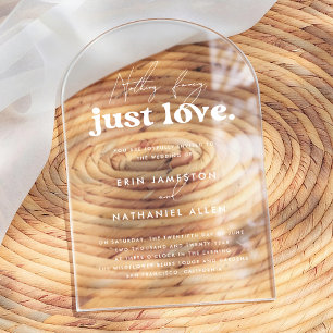 Invitations En Acrylique Rien de Fantastique Juste Amour Rétro Groovy Arche