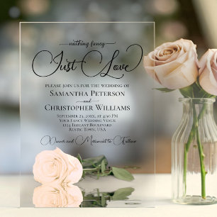 Invitations En Acrylique Rien de Fantastique Juste Amour Rose Pêche Pâle Ma