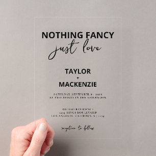 Invitations En Acrylique Rien de Fantastique Juste l'Amour Mariage Minimali