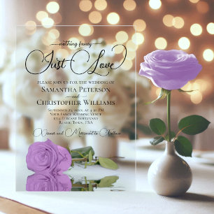 Invitations En Acrylique Rien de Fantastique Juste l'Amour Rose Lilas Viole