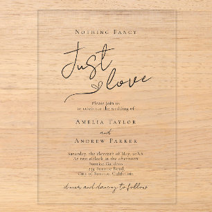 Invitations En Acrylique Rien de Fantastique Juste un Mariage Élégant