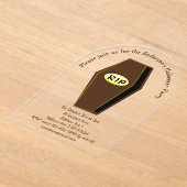 Invitations En Acrylique RIP Halloween café de Doom personnalisé (Poser)