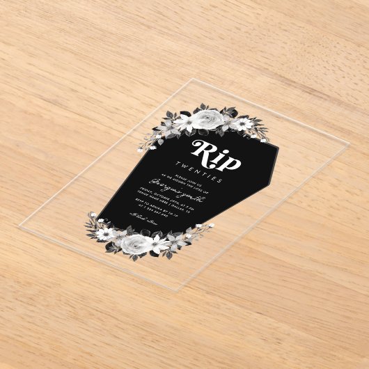 Invitations En Acrylique Rip to my 20s Funny Transparent 30th Birthday (Poser)