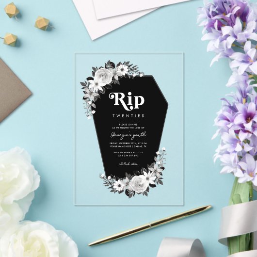 Invitations En Acrylique Rip to my 20s Funny Transparent 30th Birthday (Insitu (Mariage))
