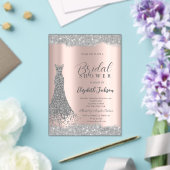 Invitations En Acrylique Robe Argent Sparkside Rose Or (Insitu (Mariage))