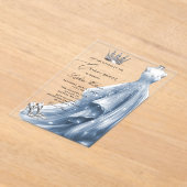 Invitations En Acrylique Robe bleue d'argent Princesse Quinceañera (Poser)