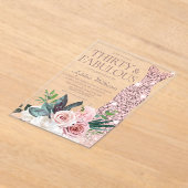 Invitations En Acrylique Robe & Blush Floral Womans 30e fête d'anniversaire (Poser)