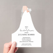 Invitations En Acrylique Robe de Mariée Shower de Mariage (In situ (ordinateur de poche))