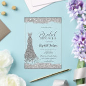 Invitations En Acrylique Robe Diamond Argent Cadre Étincelant (Insitu (Mariage))