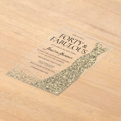 Invitations En Acrylique Robe d'or Fêtes de 40e anniversaire (Poser)