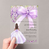 Invitations En Acrylique Robe florale arc lavande clair Quinceanera (In situ (ordinateur de poche))