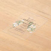 Invitations En Acrylique Robe Mariage tirée à la main Fête des mariées flor (Poser)