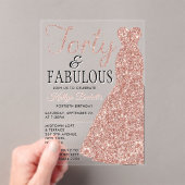 Invitations En Acrylique Robe Parties scintillant élégante | Quarante et fa (In situ (ordinateur de poche))