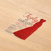 Invitations En Acrylique Robe Parties scintillant élégante | Quarante et fa (Poser)