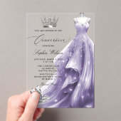 Invitations En Acrylique Robe violette argentée Hiver Flammes de neige Quin (In situ (ordinateur de poche))