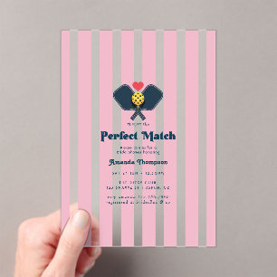 Invitations En Acrylique Robinet de mariage préparatoire de pickleball de c