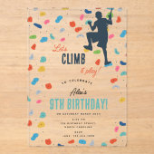 Invitations En Acrylique Rock Escalade mignonne Anniversaire de enfant Part (Recto)