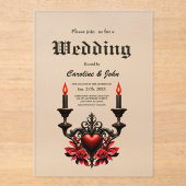 Invitations En Acrylique Romance gothique : Passion cachée. (Recto)