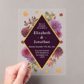 Invitations En Acrylique Romantic Autumn Dahlia Wedding (In situ (ordinateur de poche))