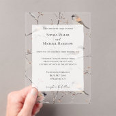 Invitations En Acrylique Romantic Birds in a Tree Wedding (In situ (ordinateur de poche))