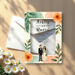 Invitations En Acrylique Romantic Chic Cadre Floral Mariée Et Mariage De Ch<br><div class="desc">Cette élégante invitation à l'acrylique mariage floral aquarelle est parfaite pour un mariage moderne. Le design romantique présente un cadre floral aquarelle élégant avec une illustration de mariée et de mariée et de calligraphie noire sur un arrière - plan blanc.</div>