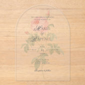 Invitations En Acrylique Romantic Chic French Rose Botanical Wedding (Recto)