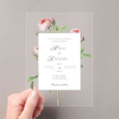 Invitations En Acrylique Romantic Chic French Rose Botanical Wedding (In situ (ordinateur de poche))
